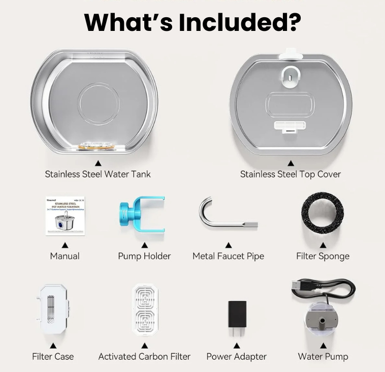 PetComfort Stainless Steel Pet Water Fountain