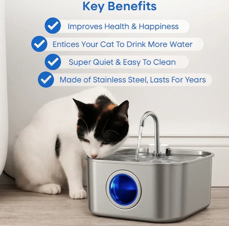 PetComfort Stainless Steel Pet Water Fountain